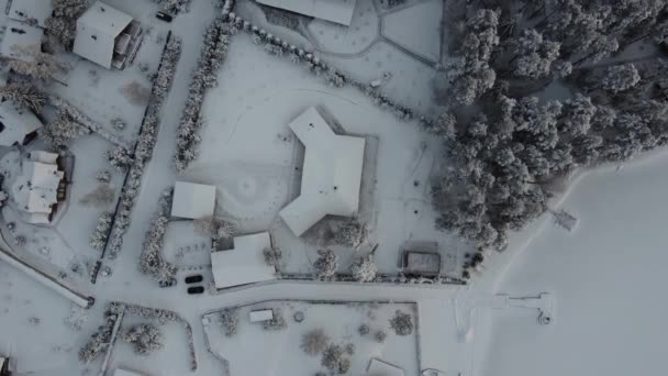 Beautiful top down winter shot from drone — Vídeo de Stock