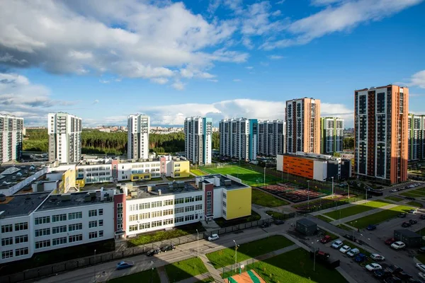 Beautiful view on a new district from balcony — стоковое фото