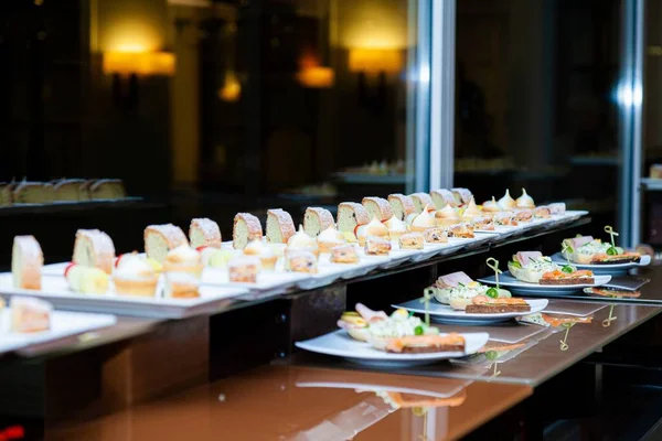 Food during a buffet table close up — Stock Photo, Image