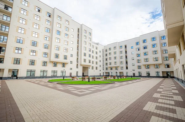 Courtyard of one of the elite residential complexes — стоковое фото