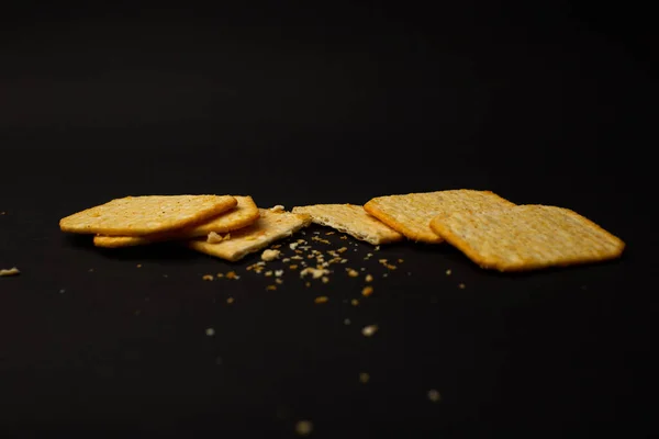 Cracker Cookies Crumbs Lies Background — Stock Photo, Image