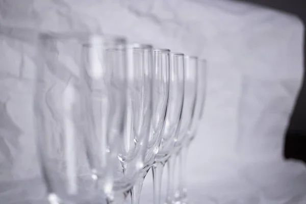 Set Wine Glasses Thin Glass White Background — Stock Photo, Image