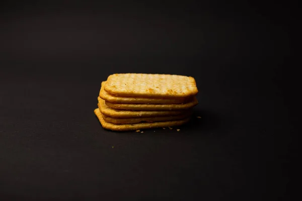 Cracker Cookies Crumbs Lies Background — Stock Photo, Image