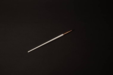 Makyaj fırçası arka planda yatıyor.