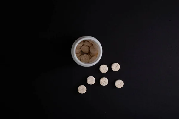 Tabletki Witaminy Makro Zdjęcie Medycyny Tle — Zdjęcie stockowe