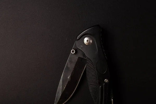 Черный Охотничий Нож Фоне — стоковое фото