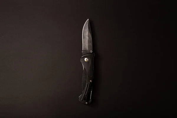 Couteau Chasse Noir Sur Fond — Photo
