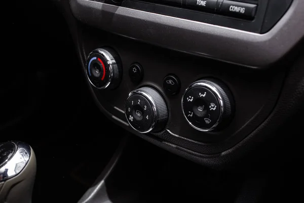 Botões Interiores Carro Interruptores Cinto Segurança — Fotografia de Stock