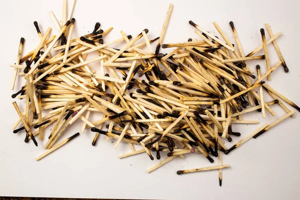 Wooden matches on a white background