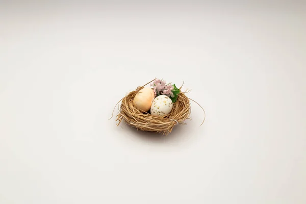 Easter Eggs Lying Nest — Stock Photo, Image