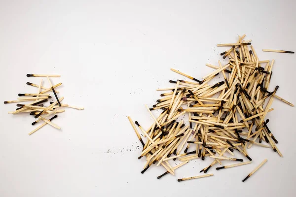 Wooden matches on a white background