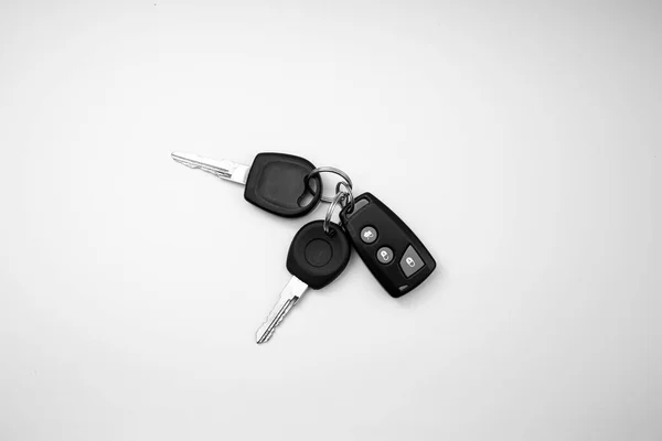 Ключи Машины Белом Фоне — стоковое фото