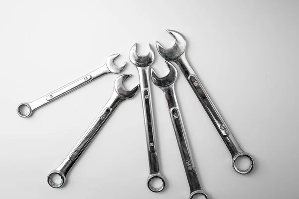 Wrenches White Background Tools Subject — Stock Photo, Image