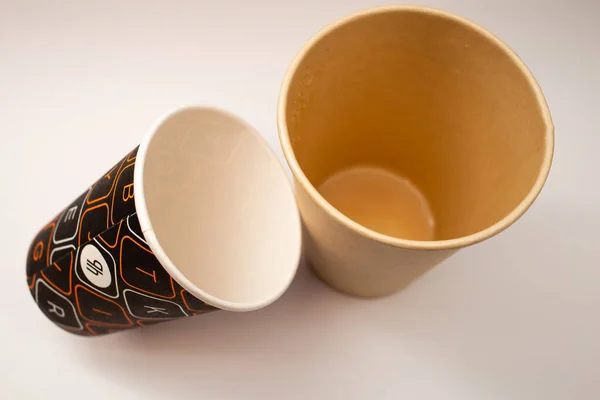 Disposable plastic cups with prints