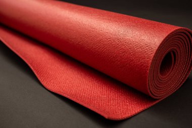 Red yoga and fitness mat