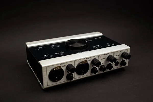 Audio Mixer Black Background Subject Shot Musical Instruments — ストック写真