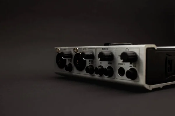 Audio Mixer Black Background Subject Shot Musical Instruments — ストック写真