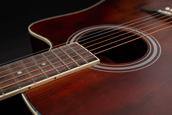 Guitar Details Black Background — ストック写真