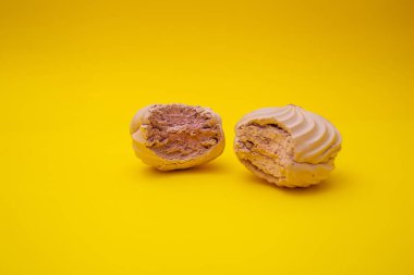 Marshmallow bites on a yellow background