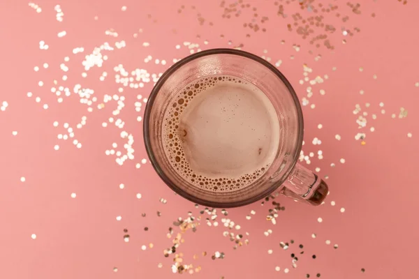 Soluble coffee in a clear cup