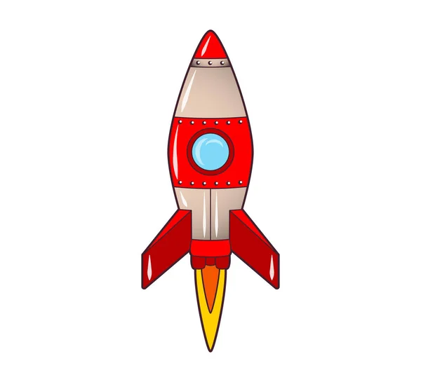 Cohete Volando Espacio Icono Libro Para Colorear Ilustración Vectorial Aislada — Archivo Imágenes Vectoriales
