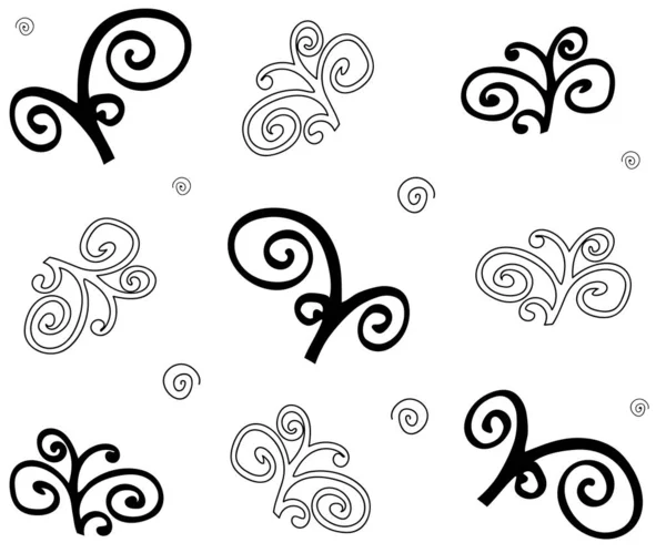 Black White Seamless Doodle Pattern — Stock Vector