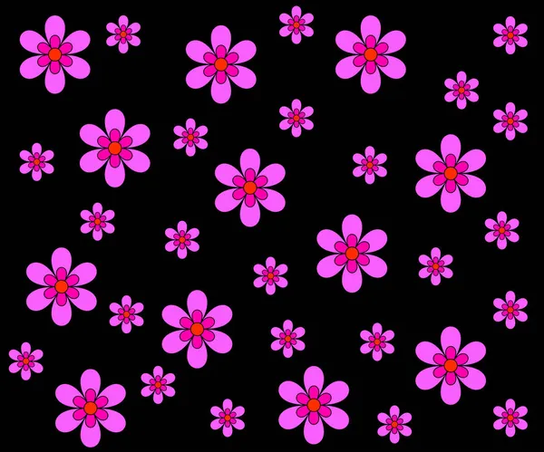 Pembe Çiçeklerin Güzel Arka Planı Gerberalar Siyah Arka Planda Papatyalar — Stok Vektör