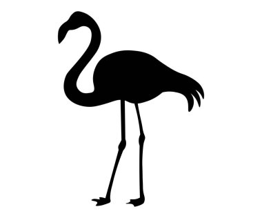 Siyah bir flamingo silueti.