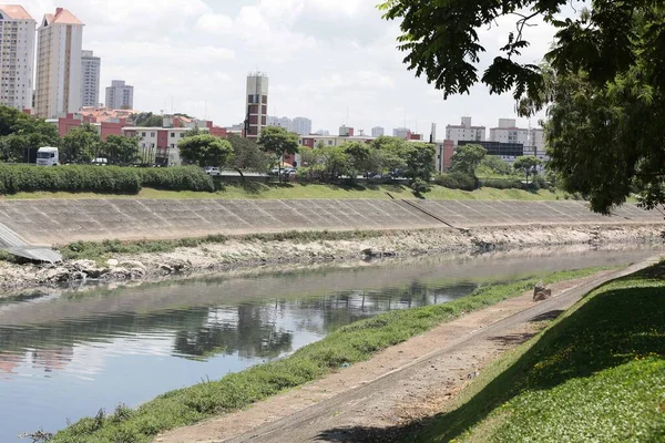 Salı Sabahı Paulo Daki Marginal Rio Tiet Araçların Görüntüsü — Stok fotoğraf