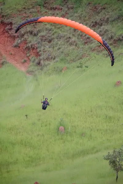 Parapente Est Similaire Parachute Sens Également Une Structure Flexible — Photo