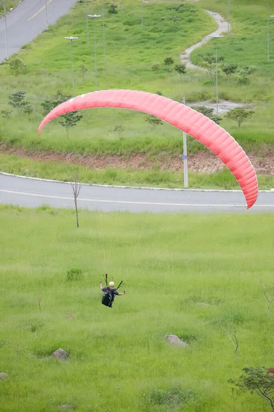 Paraglider Similar Parachute Also Has Flexible Structure — Photo