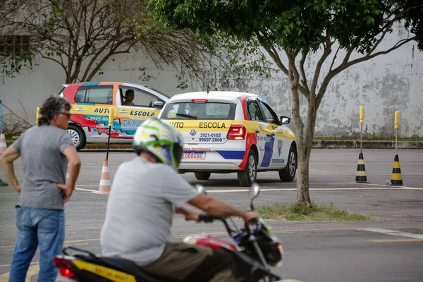 Bilskola Bil Och Motorcykelträning — Stockfoto