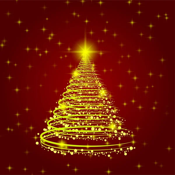 Altın parıldayan Noel ağacı arka planı. Posterler, afişler, kapaklar ve diğer pazarlama amaçları için uygun.