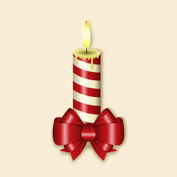 Kurdeleli Noel mumu tasviri. Posterler, afişler, Noel kartları ve diğer pazarlama amaçları için mükemmel..