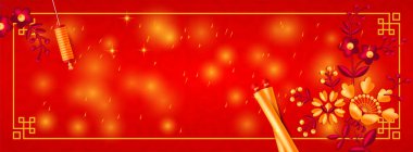 Çin Yeni Yıl Arkaplanı. Posterler, afişler, kapaklar ve diğer pazarlama amaçlarına uygun.