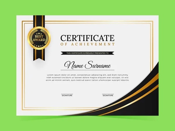 Modern Certificate Template Appreciation Graduation Suitable School Education All Grades — Stock Vector