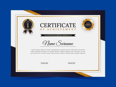Modern Sertifika Takdir ve Mezuniyet Şablonu. Tüm sınıf ve şirketlerin okul eğitimi için uygundur..