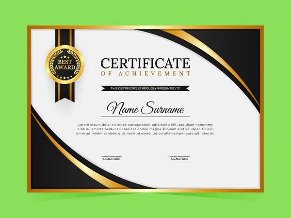 Modern Certificate Template Appreciation Graduation Suitable School Education All Grades — Stock Vector