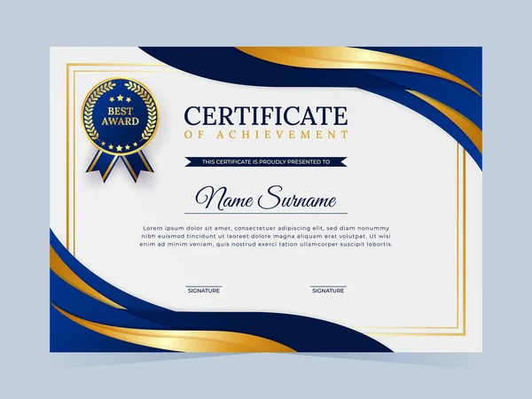 Modern Certificate Template Appreciation Graduation Suitable School Education All Grades — Stock Vector