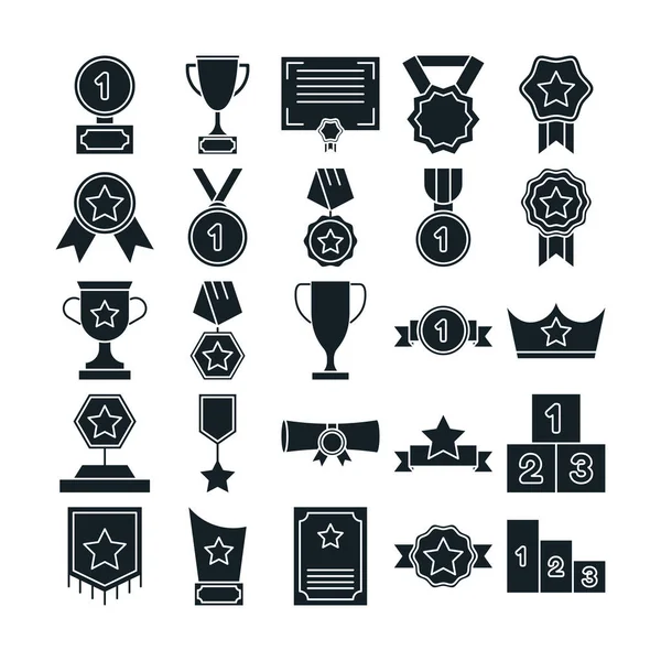 Award Icons Pack Websites Mobile Smartphones Applications Other Purposes Websites — Stock Vector