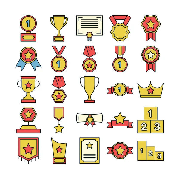 Award Icons Pack Websites Mobile Smartphones Applications Other Purposes Websites — Stock Vector