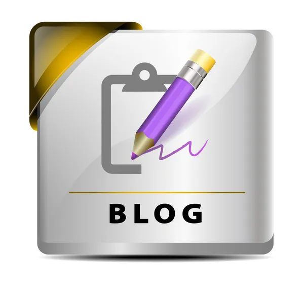 Originally Designed Blog Button Icon — Stock Vector