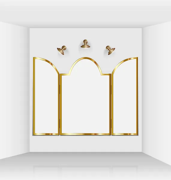 oluşan Gotik boş çerçeveler ile sanal Sanat Galerisi sanat montaj için hazır hale