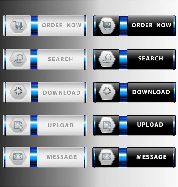 Yansıyan yüksek detaylı modern web düğmeleri tasarımı