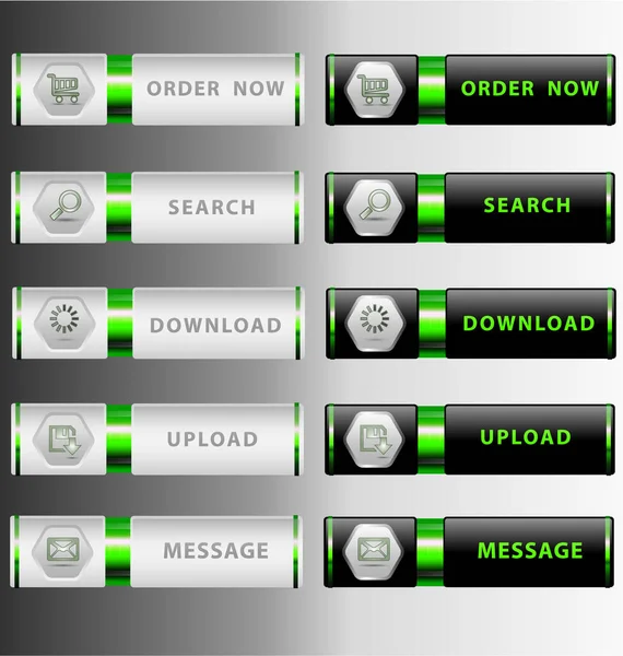 Yansıyan yüksek detaylı modern web düğmeleri tasarımı