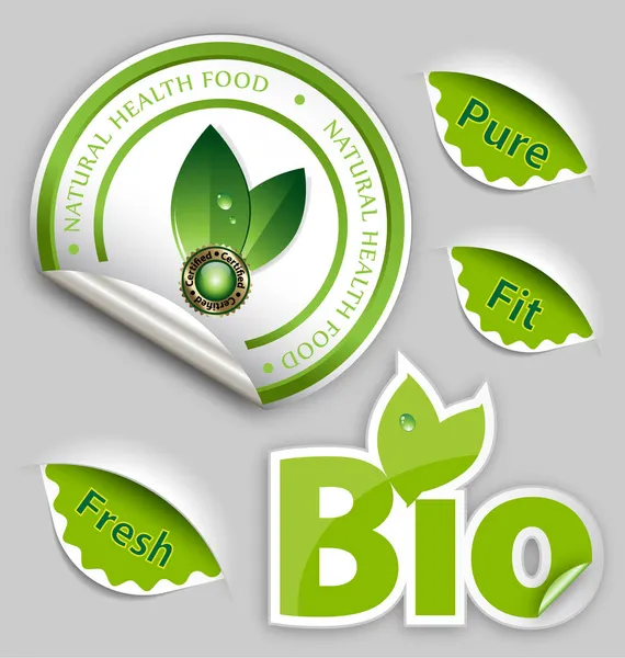 ilk olarak tasarlanmış vektör organik gıda, çevre, biyolojik etiketleri ve öğeleri