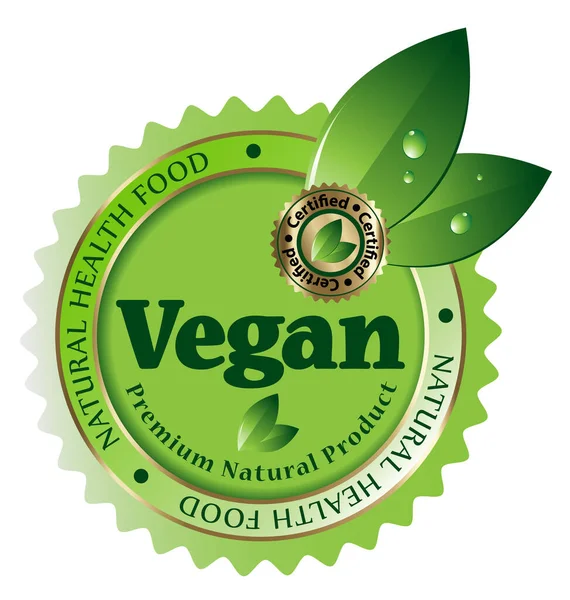 Design Premium Quality Vegan Vector Label Sticker Emblem Icon — Stock Vector