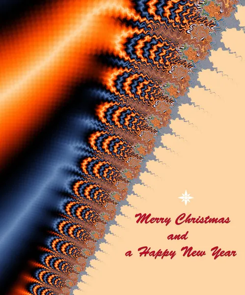 Zarif fraktal ile Noel temalı dekoratif kartpostal