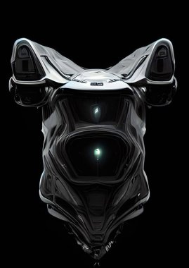 3D Futuristic spaceship (front view) - digitally created artwork