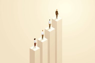 Difference between man and woman. Discrimination and inequality in career and business. isometric vector illustration. clipart